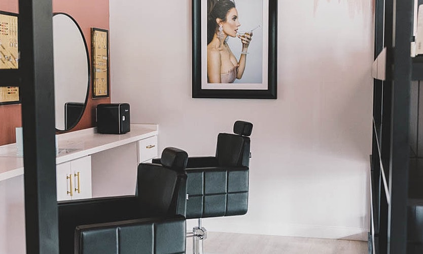Modern hair salon interior with stylish decor.