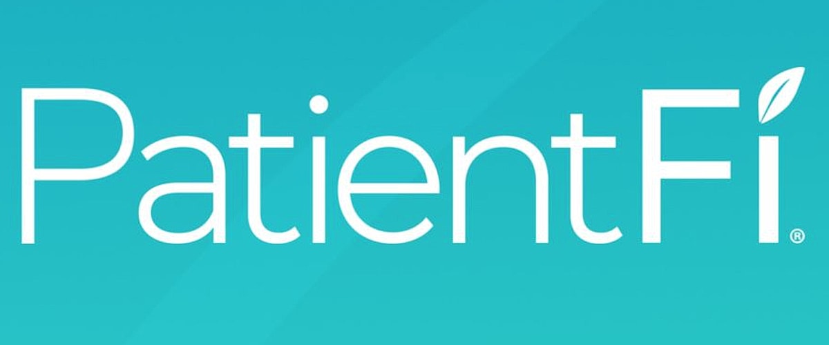 PatientFi logo on a blue background.
