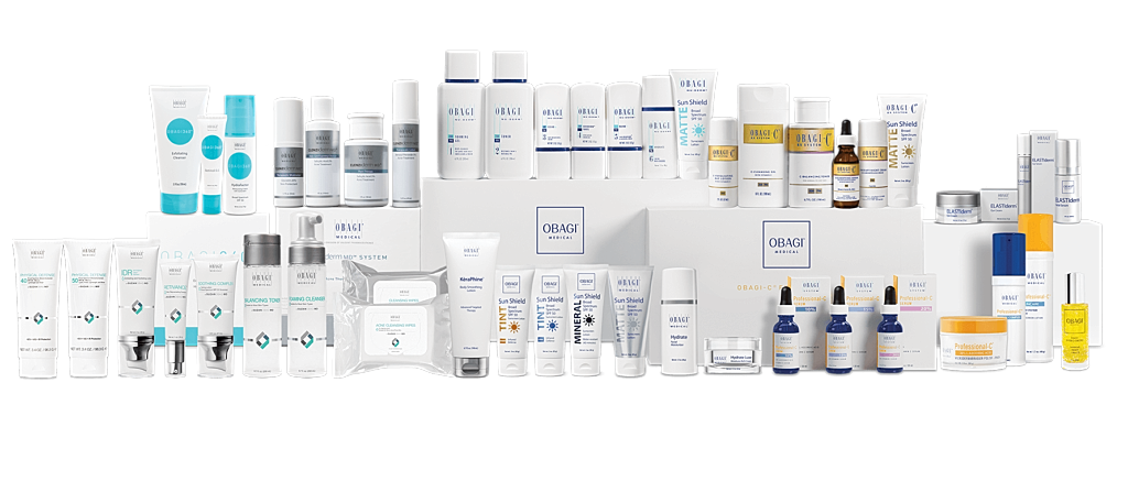 Skincare products collection by Obagi Medical.